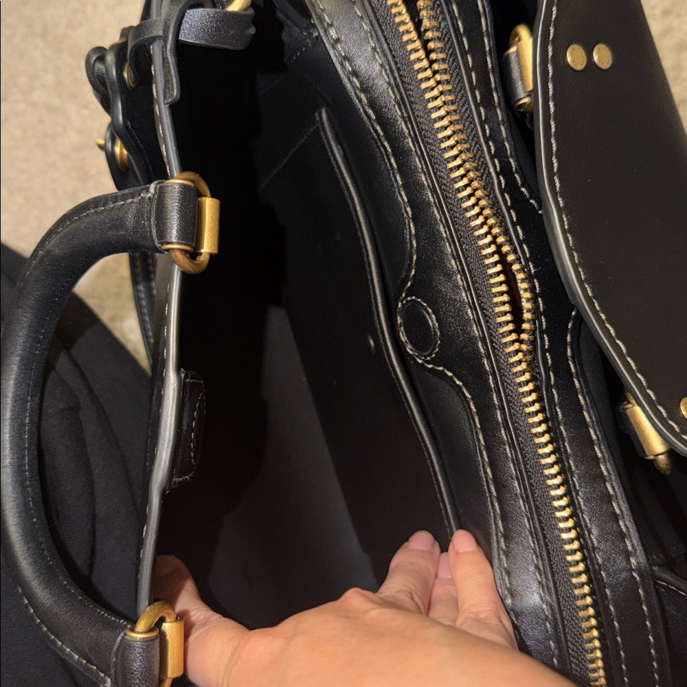 Coach Rogue 31 Black Leather Satchel with Brass Hardware - Picture 11 of 16